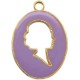 Bedel 1 oog Camee Goud-violet purple